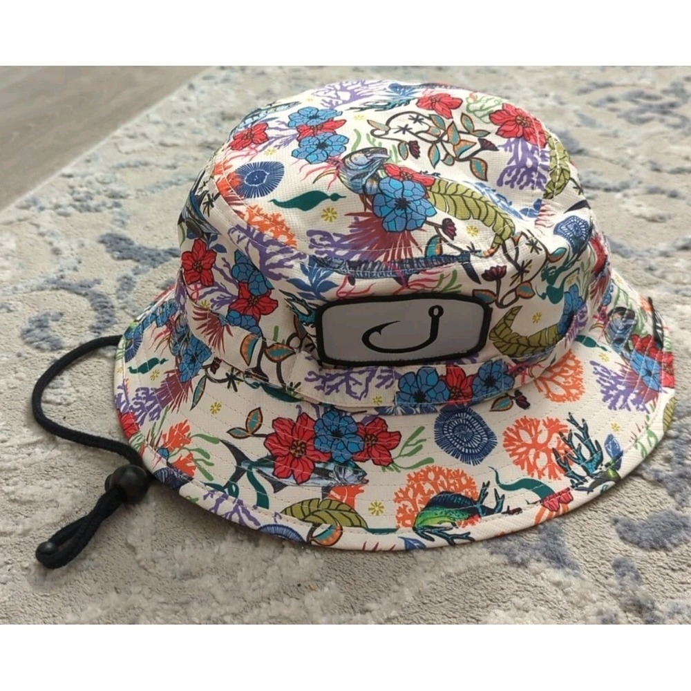 Avid Fishing Hat Hook Bucket Hat Adjustable Chin Strap Unisex Very Colorful!